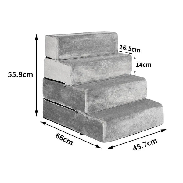 Pet Stairs 4 Steps Ramp Portable Adjustable Climbing Ladder Soft Washable Dog XL Deals499