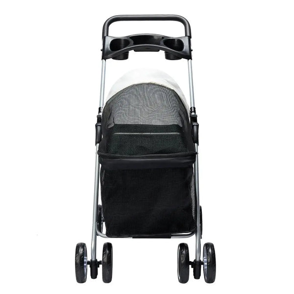 Pet Stroller Dog Cat Pram Foldable Carrier Large Travel 4 Wheels Pushchair Black Deals499