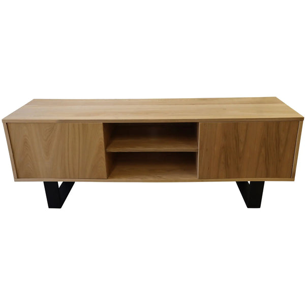 Petunia  ETU Entertainment TV Unit 160cm Elm Timber Wood 2 Door - Natural Deals499