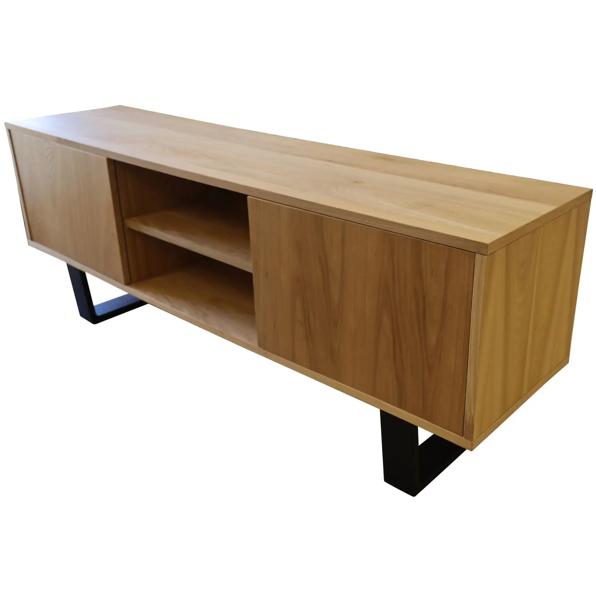 Petunia  ETU Entertainment TV Unit 160cm Elm Timber Wood 2 Door - Natural Deals499