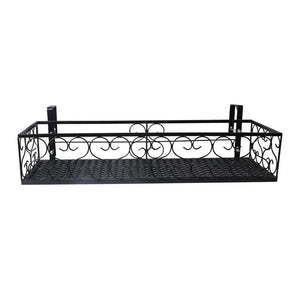 Plant Holder Plant Stand Hanging Flower Pot Basket Garden Wall Rack Shelf Rectangle Black Deals499