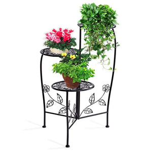 Plant Stand Outdoor Indoor Flower Pots Garden Metal Corner Shelf Wrought Iron Deals499