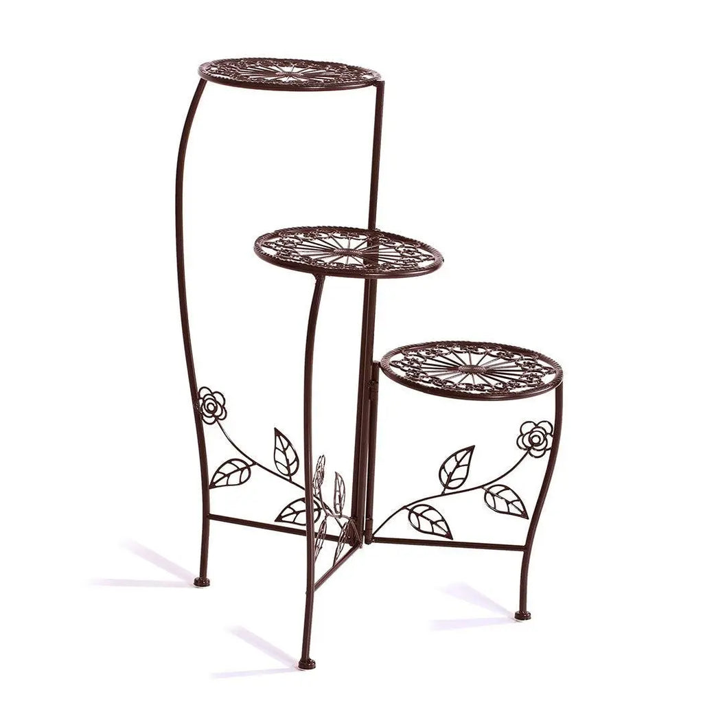Plant Stand Outdoor Indoor Flower Pots Garden Metal Corner Shelf Wrought Iron Deals499