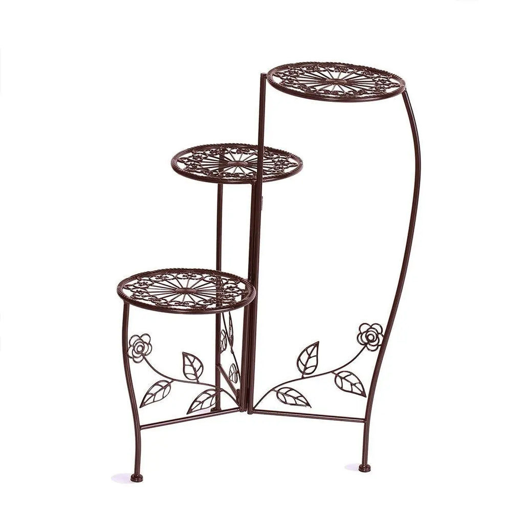 Plant Stand Outdoor Indoor Flower Pots Garden Metal Corner Shelf Wrought Iron Deals499
