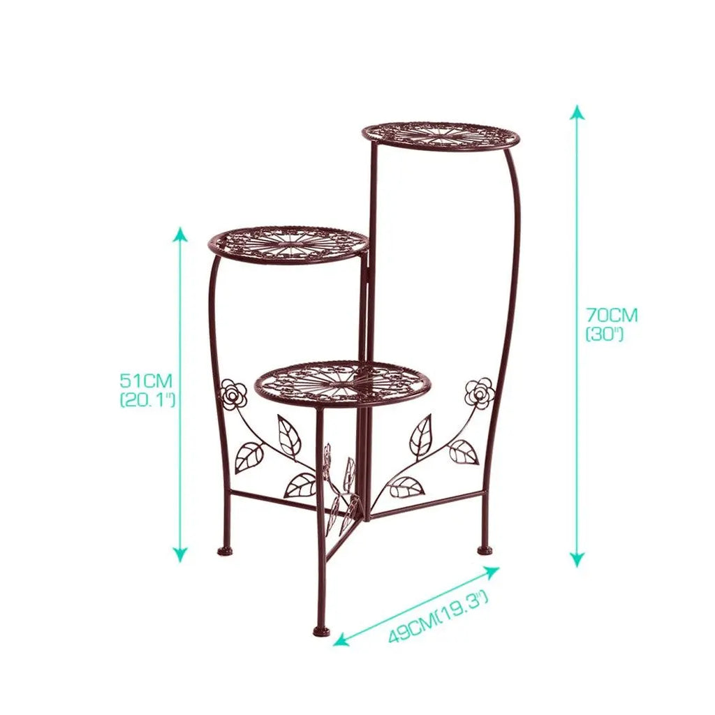 Plant Stand Outdoor Indoor Flower Pots Garden Metal Corner Shelf Wrought Iron Deals499