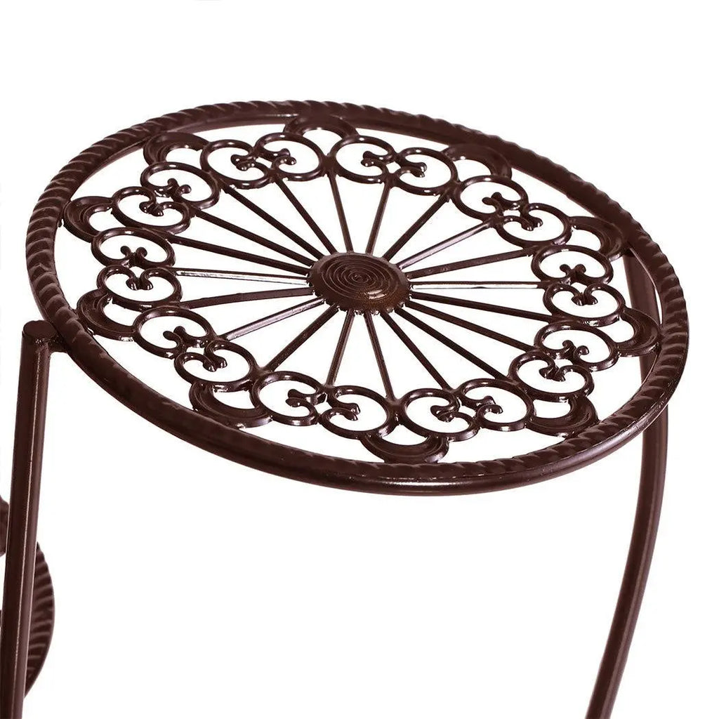 Plant Stand Outdoor Indoor Flower Pots Garden Metal Corner Shelf Wrought Iron Deals499