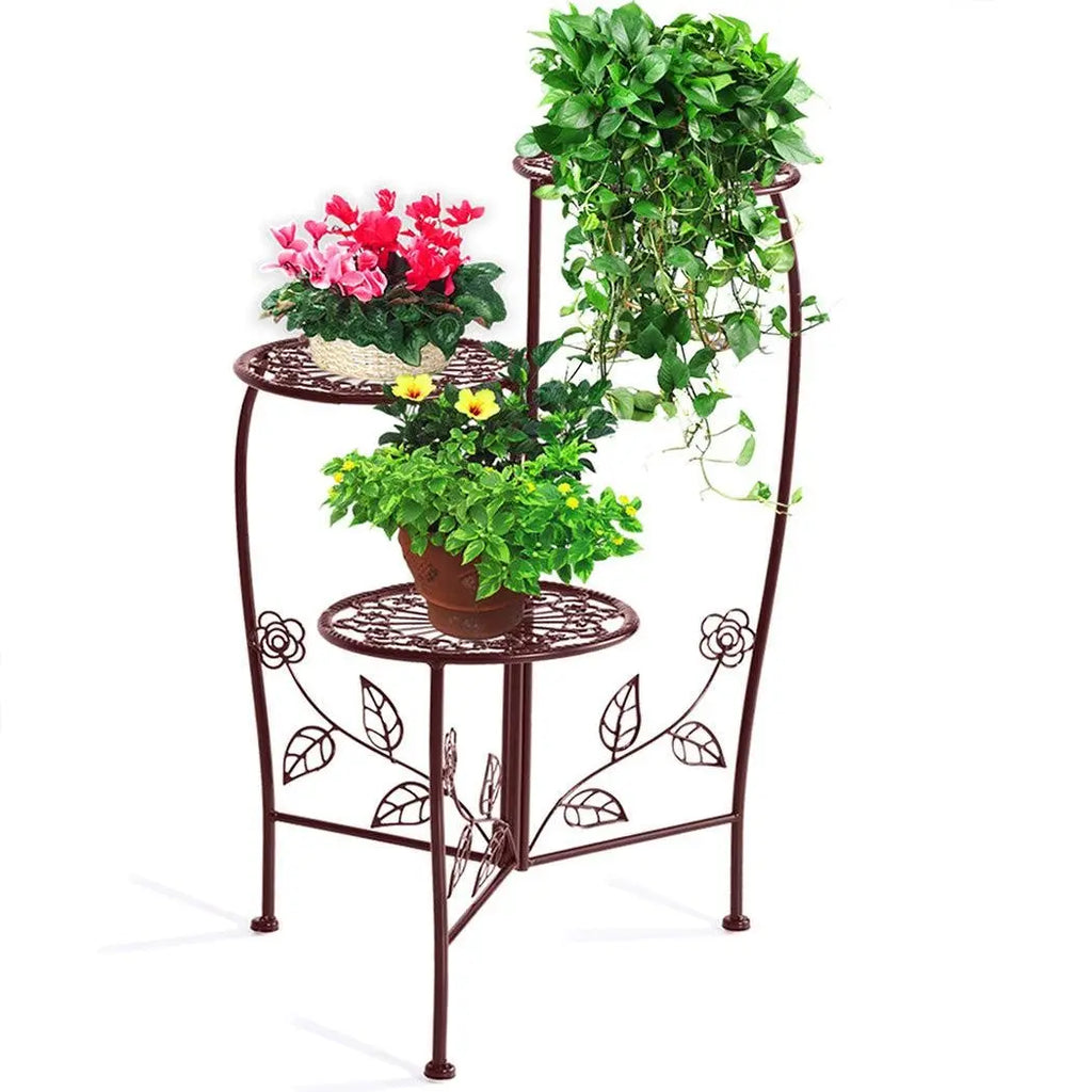 Plant Stand Outdoor Indoor Flower Pots Garden Metal Corner Shelf Wrought Iron Deals499