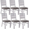 Plumeria Dining Chair Set of 6 Solid Acacia Wood Dining Furniture - White Brush Deals499