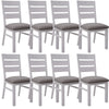 Plumeria Dining Chair Set of 8 Solid Acacia Wood Dining Furniture - White Brush Deals499