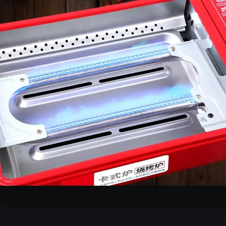 Portable Gas Stove Burner Butane BBQ Camping Gas Cooker With Non Stick Plate Orange Deals499