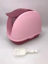 Portable Hooded Cat Toilet Litter Box Tray House with Handle and Scoop Pink Deals499