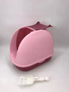 Portable Hooded Cat Toilet Litter Box Tray House with Handle and Scoop Pink Deals499