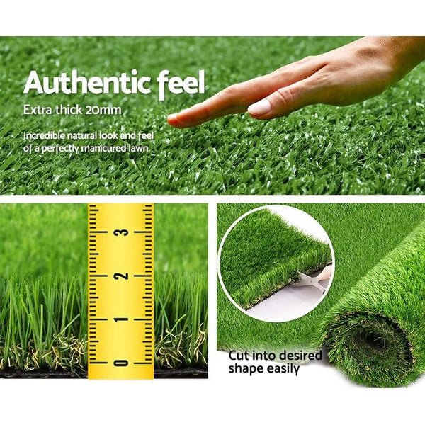 Primeturf Artificial Grass Synthetic Fake 20SQM Turf Plastic Plant Lawn 20mm Deals499
