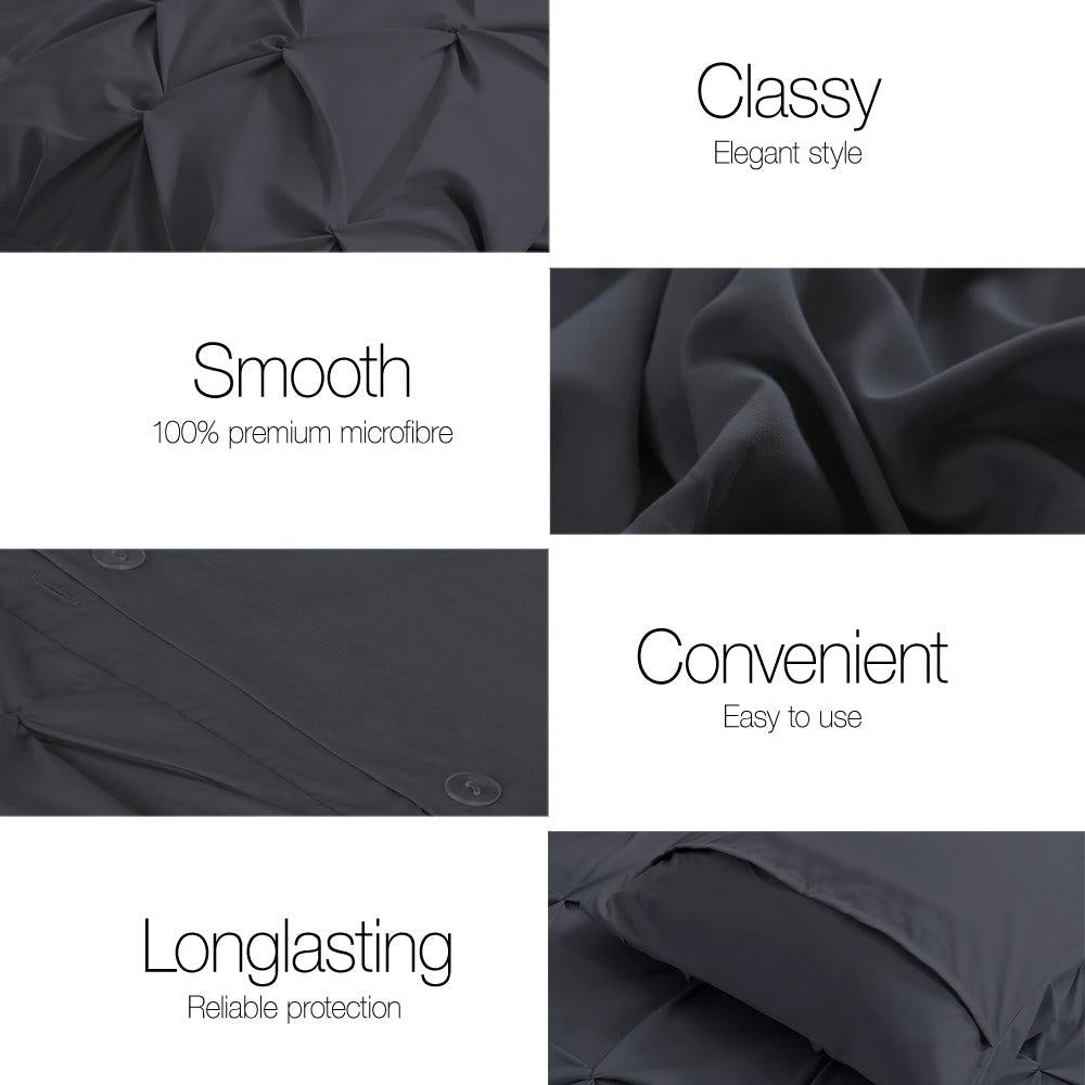 Giselle Bedding King Size Quilt Cover Set - Black Giselle