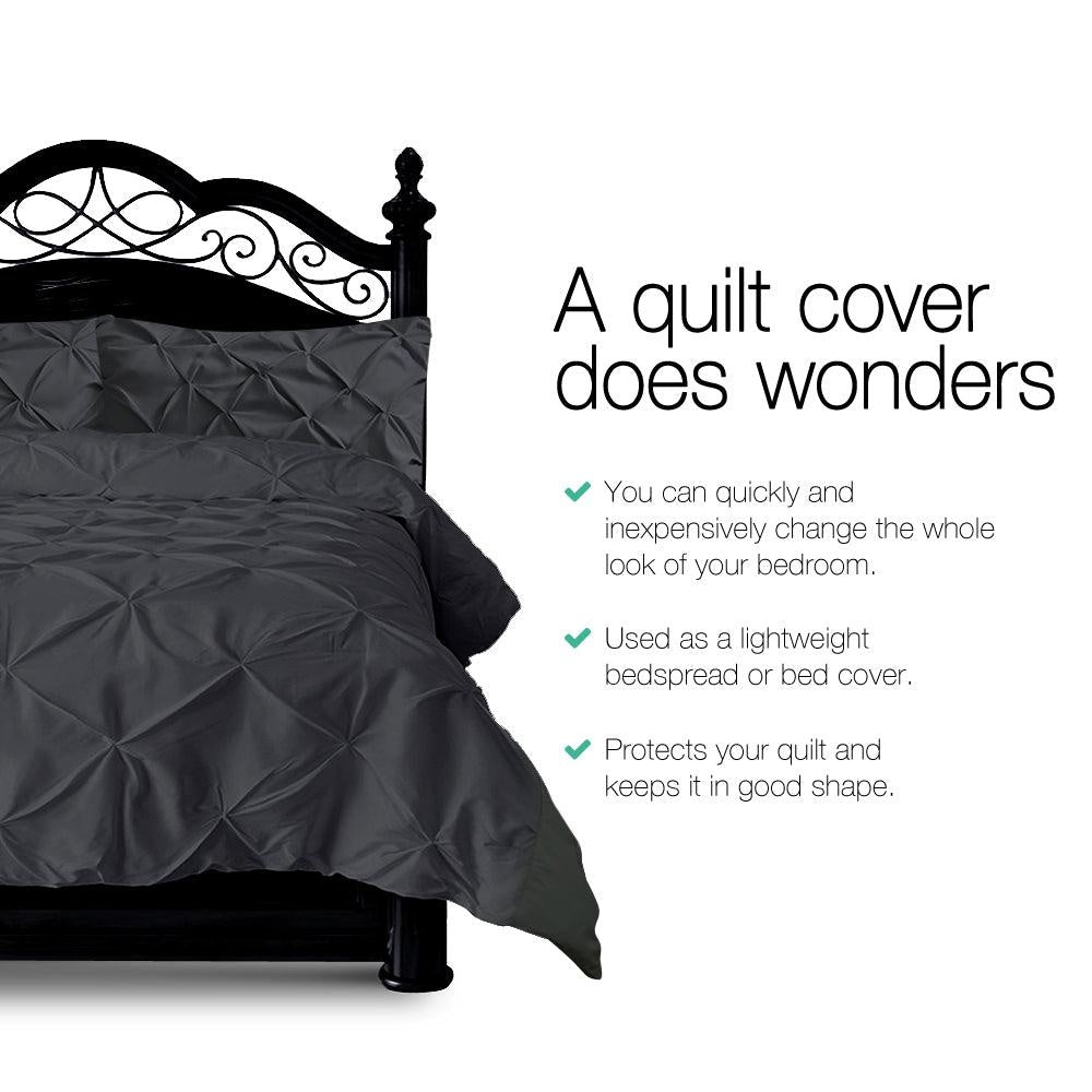 Giselle Bedding Queen Size Quilt Cover Set - Black Giselle