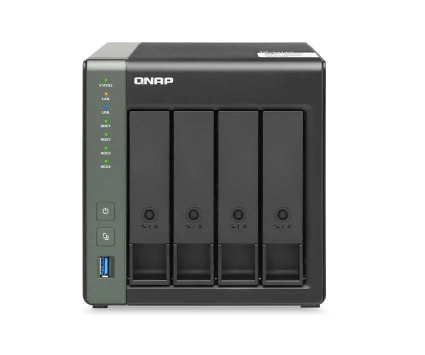 QNAP TS-431X3-4G 4 Bay AnnapurnaLabs AL-314 quad-core 1.7GHz processor, 4 GB RAM 4x 3.5-inch SATA Hot-swappable 1 x 10GbE SFP+ port 3 xUSB 3.2 Tower QNAP
