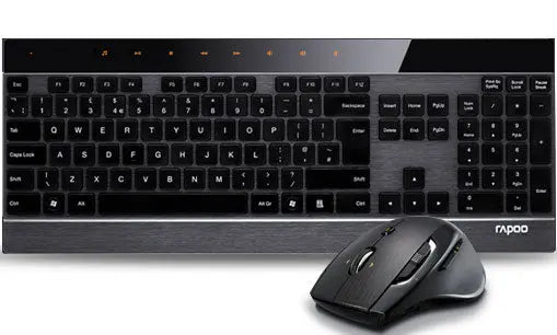 RAPOO 8900P 5GHz Wireless Laser Metal Keyboard Mouse Combo - UltraThin Adjustable HD Laser Engine RAPOO