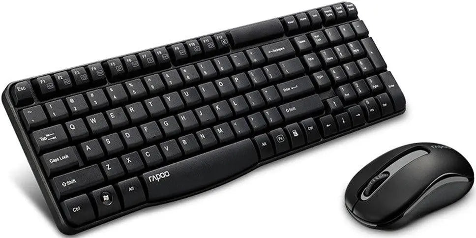 RAPOO X1800S 2.4GHz Wireless Optical Keyboard Mouse Combo Black - 1000DPI Nano Receiver 12m Battery RAPOO