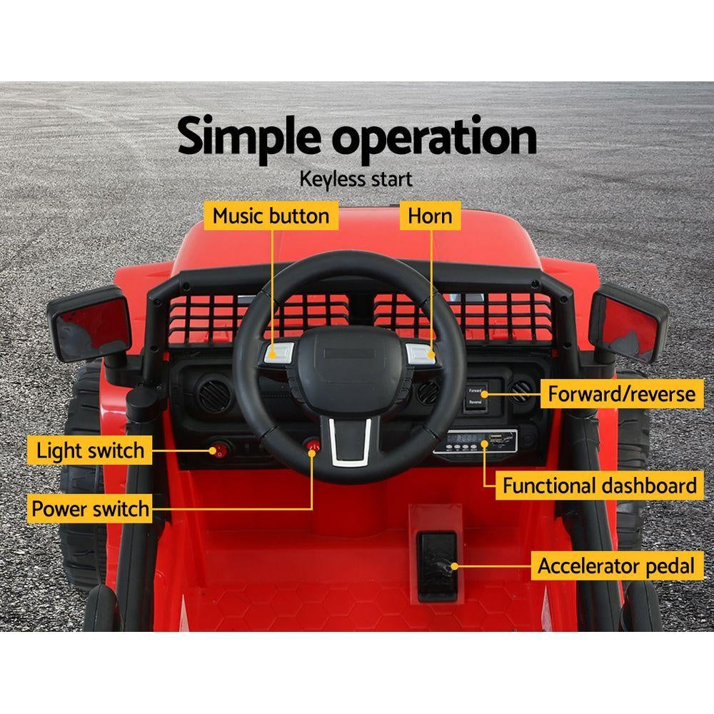 Rigo Kids Ride On Car Electric 12V Car Toys Jeep Battery Remote Control Red Deals499