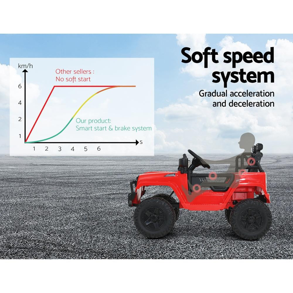 Rigo Kids Ride On Car Electric 12V Car Toys Jeep Battery Remote Control Red Deals499