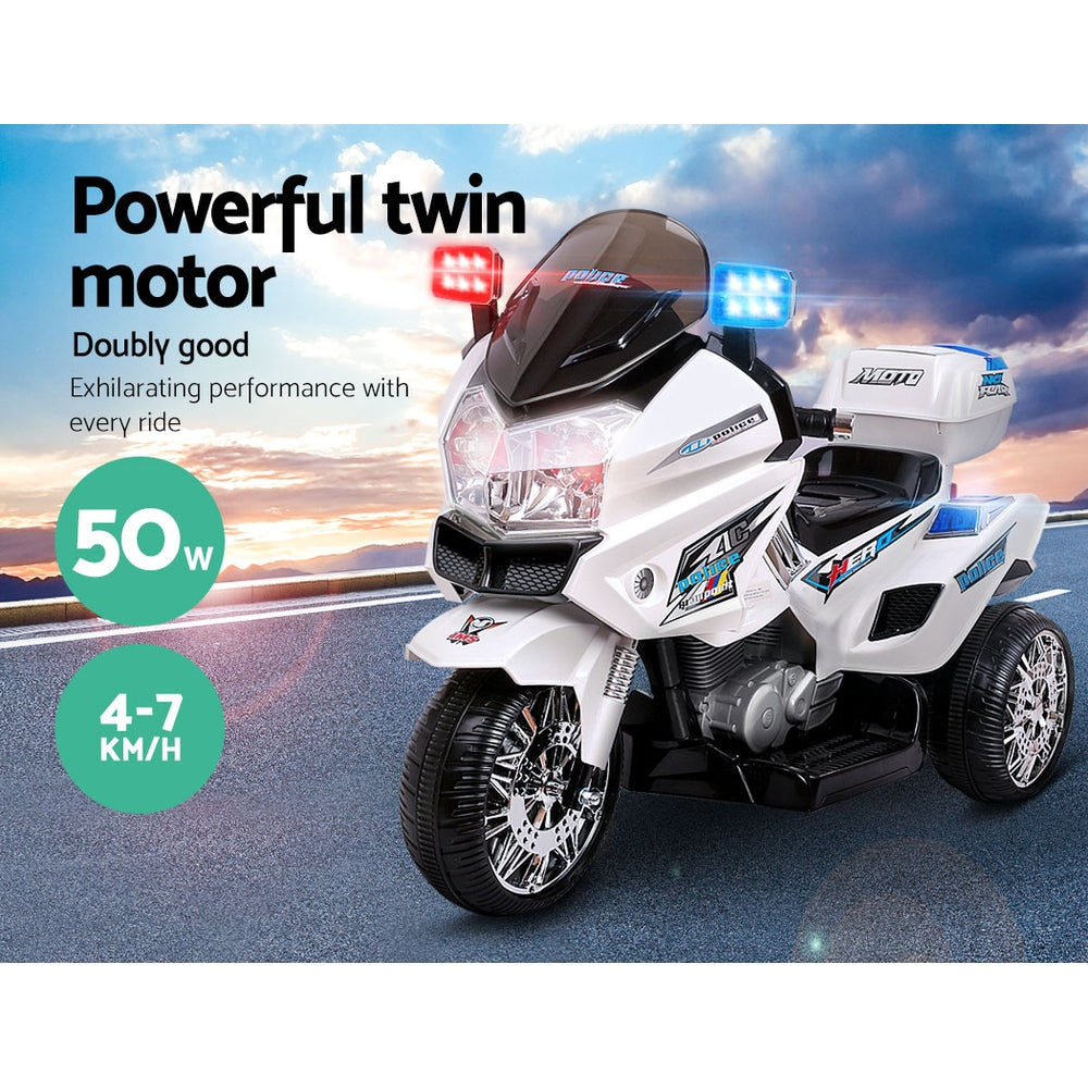 Rigo Kids Ride On Motorbike Motorcycle Car White Deals499