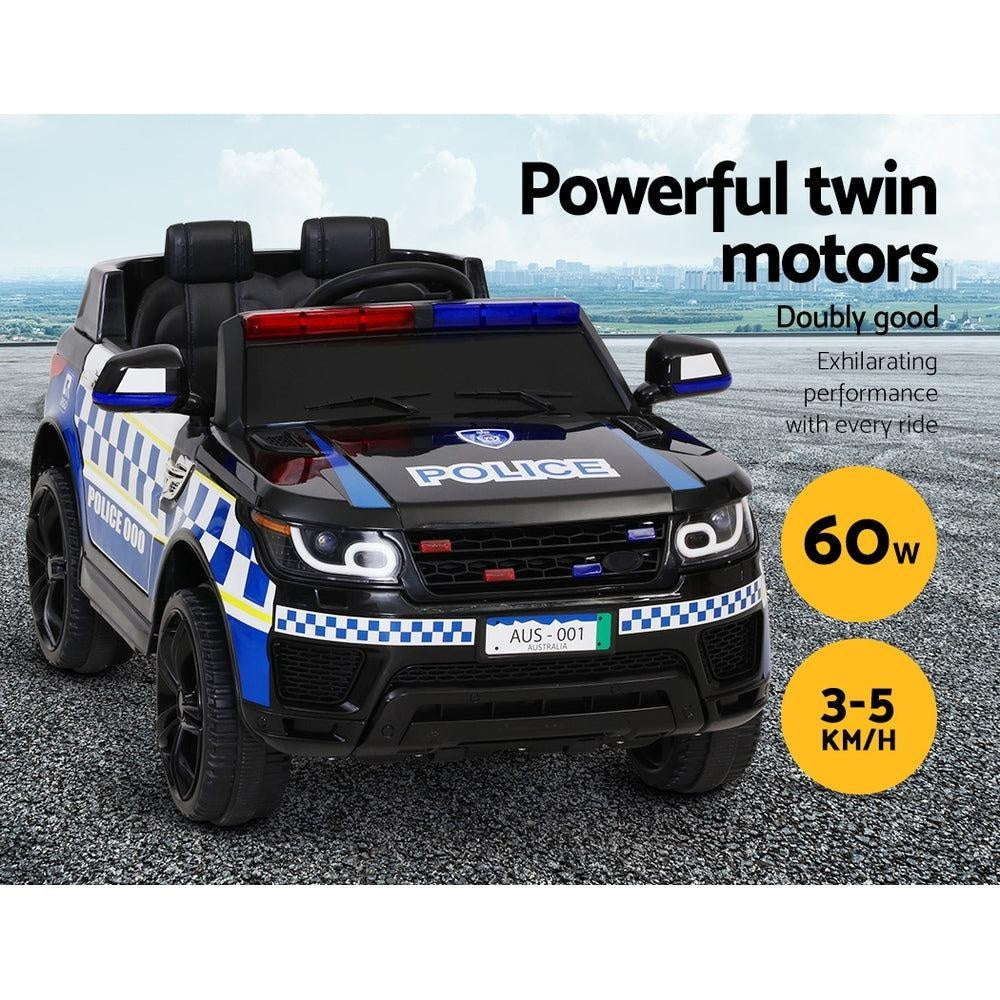 Rigo Kids Ride On Car Inspired Patrol Police Electric Powered Toy Cars Black Deals499