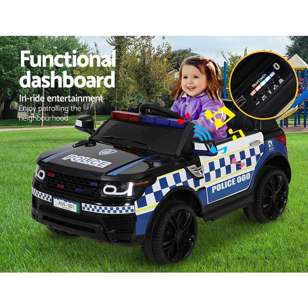 Rigo Kids Ride On Car Inspired Patrol Police Electric Powered Toy Cars Black Deals499
