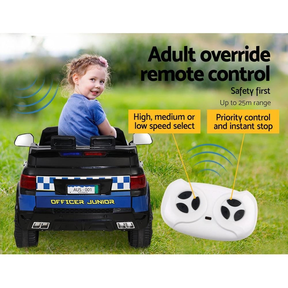 Rigo Kids Ride On Car Inspired Patrol Police Electric Powered Toy Cars Black Deals499