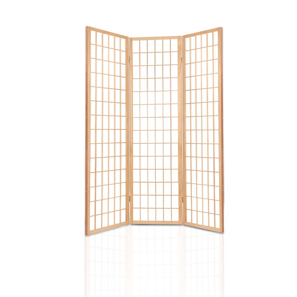 Artiss Room Divider Screen Wood Timber Dividers Fold Stand Wide Beige 3 Panel Deals499