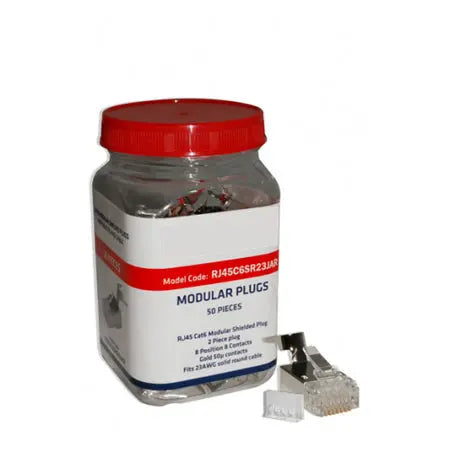 RJ45 CAT6 Solid 8P8C 23AWG Shielded Crimp Plug 50 Pack Deals499
