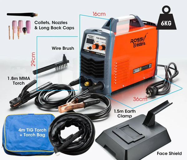 ROSSI 220A Welder Stick GTAW Gas Tungsten Arc Welding Machine Inverter TIG MMA Deals499