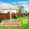 ROVO KIDS Sandpit Toy Box Canopy Wooden Outdoor Sand Pit Children Play Cover Deals499