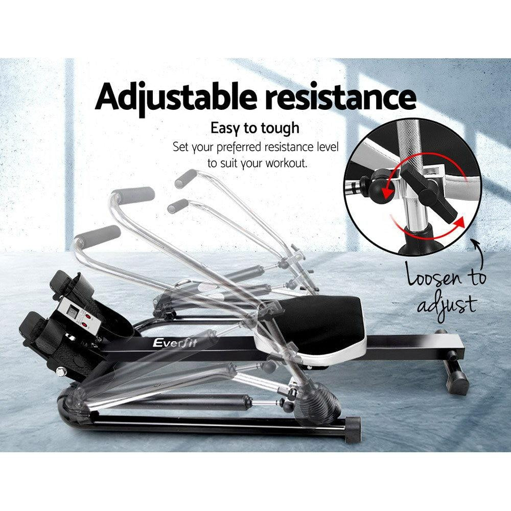 Everfit Rowing Exercise Machine Rower Hydraulic Resistance Fitness Gym Cardio Deals499