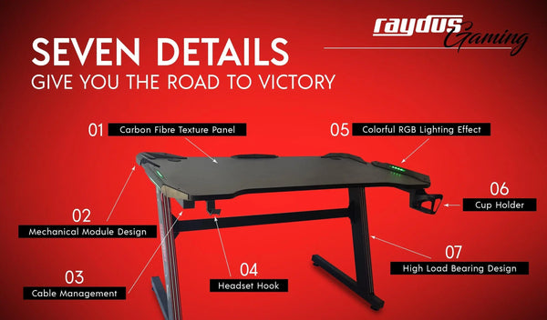 Raydus Gaming Z shaped PC RGB Desk Cup Holder and Headset Hook Deals499