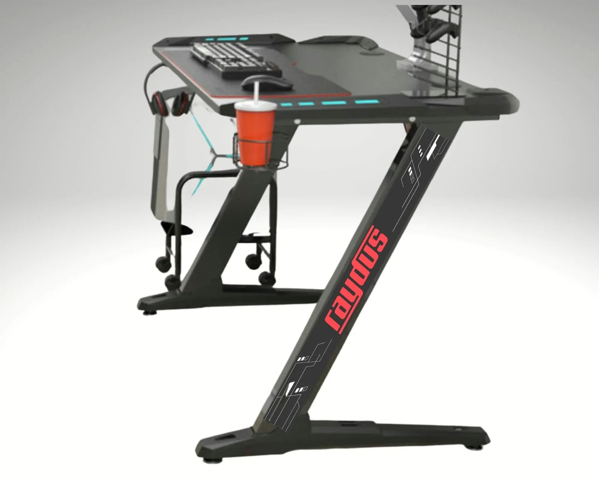 Raydus Gaming Z shaped PC RGB Desk Cup Holder and Headset Hook Deals499