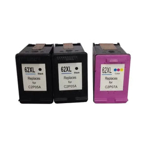 Remanufactured Value Pack (2 x HP62XL Black & 1 x HP62XL Colour) HP