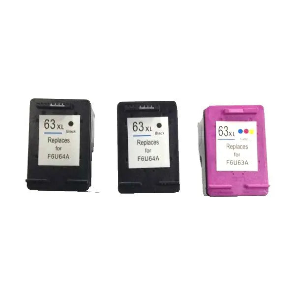 Remanufactured Value Pack (2 x HP63XL Black & 1 x HP63XL Colour) HP