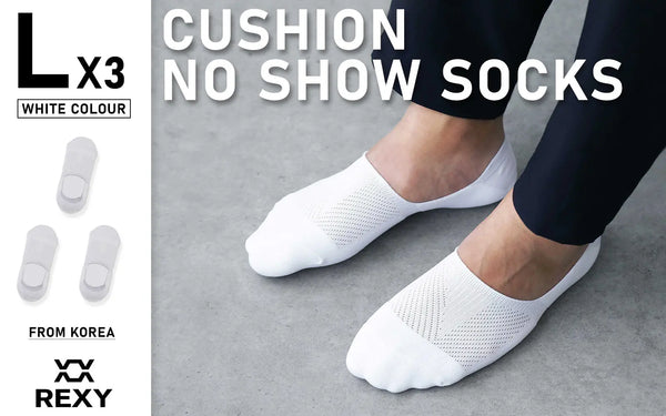 Rexy 3 Pack Large White Cushion No Show Ankle Socks Non-Slip Breathable from Deals499 at Deals499