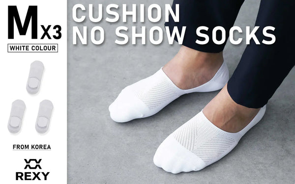 Rexy 3 Pack Medium White Cushion No Show Ankle Socks Non-Slip Breathable from Deals499 at Deals499