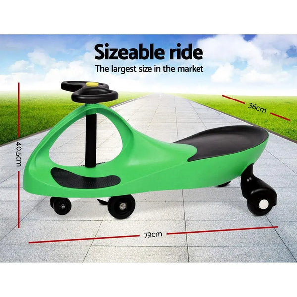 Rigo Kids Ride On Swing Car  -Green Deals499