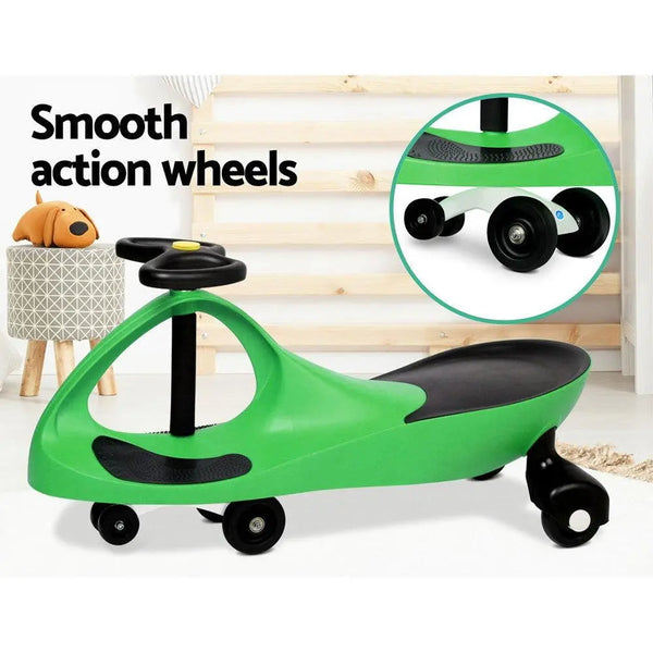 Rigo Kids Ride On Swing Car  -Green Deals499
