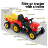 Rigo Ride On Car Tractor Trailer Toy Kids Electric Cars 12V Battery Red Deals499