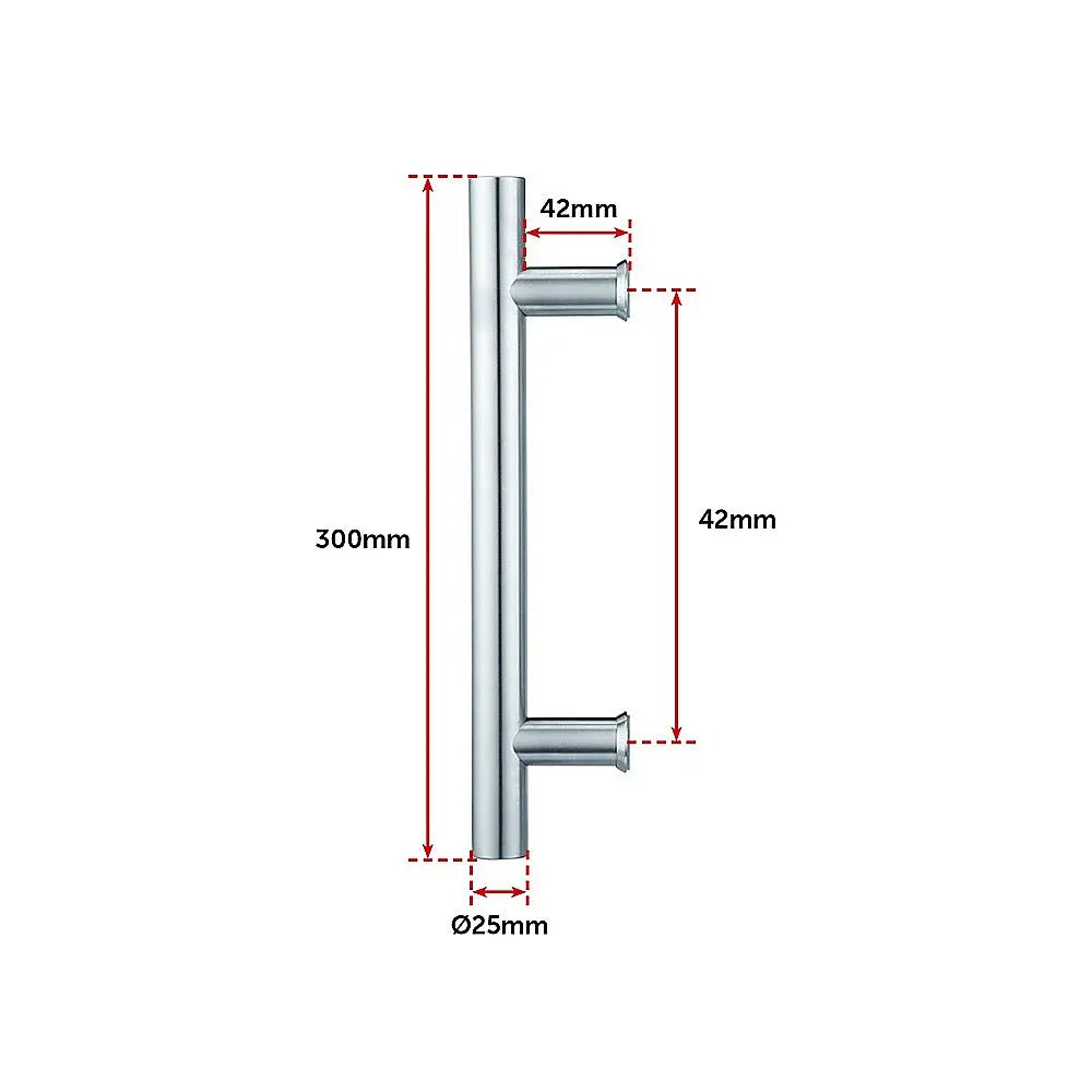 Round 300mm Push Pull Stainless Steel Door Handle Entrance Entry Shower Glass Deals499