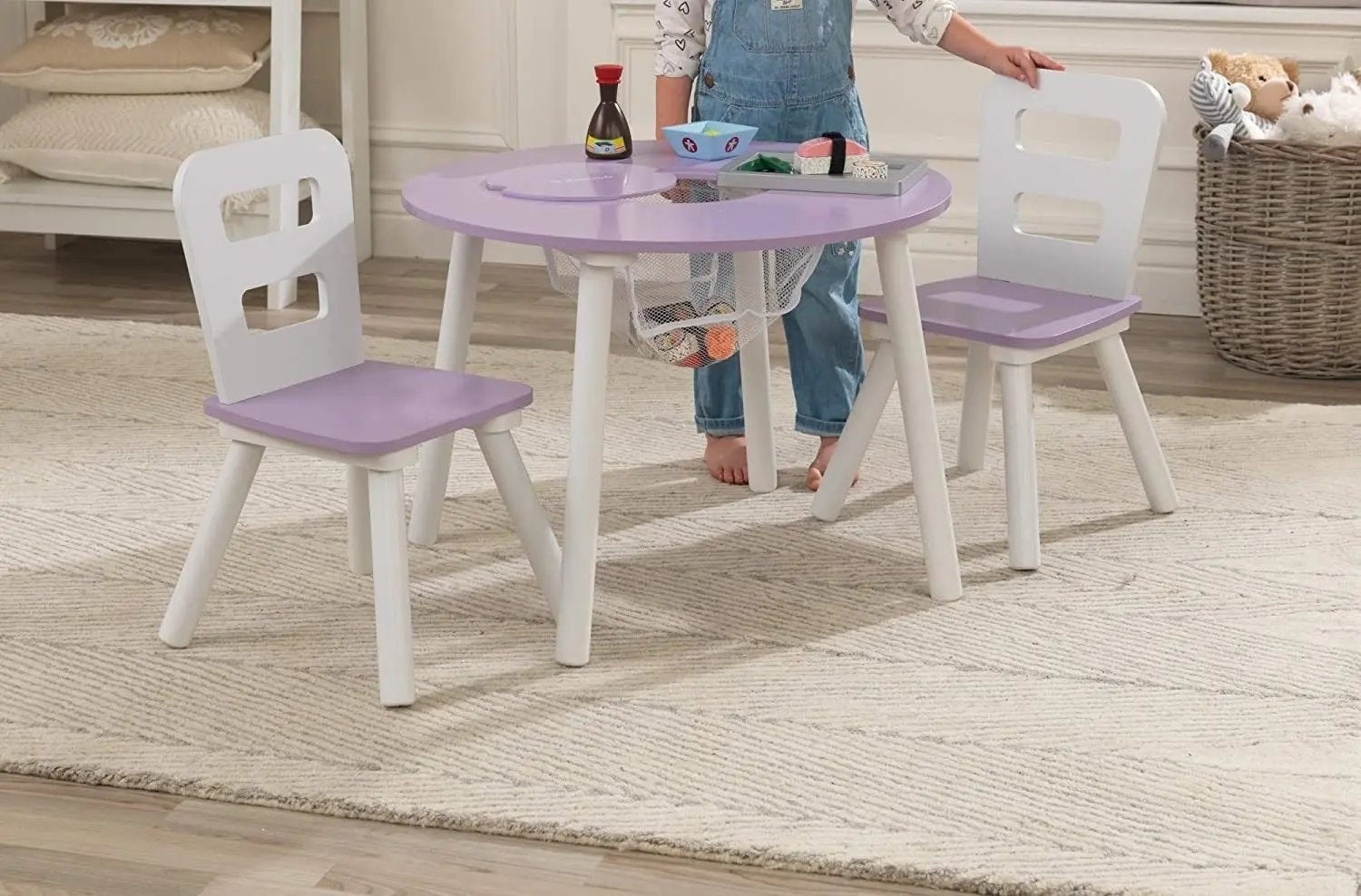 Round Table and 2 Chair Set for children (Lavender) Deals499