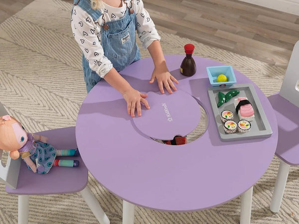 Round Table and 2 Chair Set for children (Lavender) Deals499
