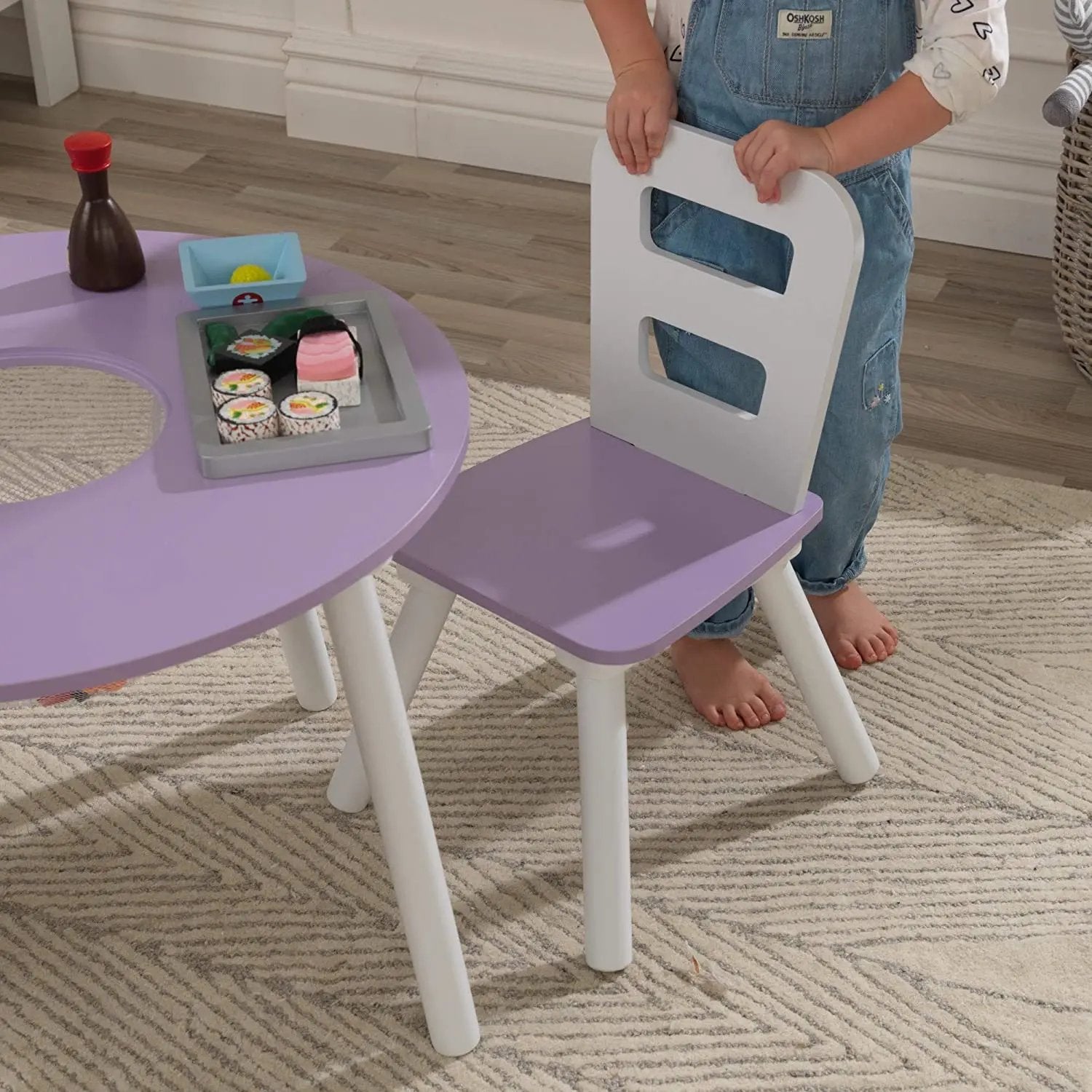 Round Table and 2 Chair Set for children (Lavender) Deals499