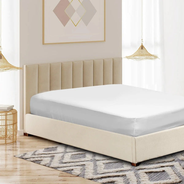 Royal Comfort 1000 Thread Count Fitted Sheet Cotton Blend Ultra Soft Bedding White King Deals499