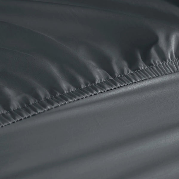 Royal Comfort 1200 Thread Count Fitted Sheet Cotton Blend Ultra Soft Bedding Dark Grey King Deals499