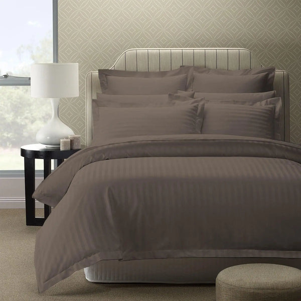 Royal Comfort 1200TC Quilt Cover Set Damask Cotton Blend Luxury Sateen Bedding Queen Pewter Deals499