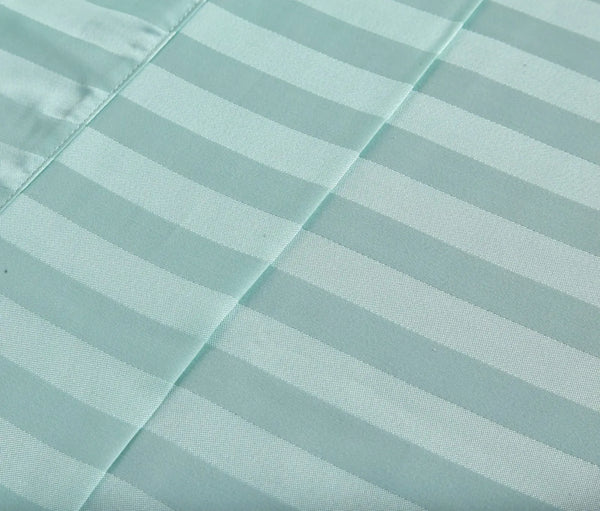 Royal Comfort 1200TC Soft Sateen Damask Stripe Cotton Blend Sheet Pillowcase Set Mist Queen Deals499